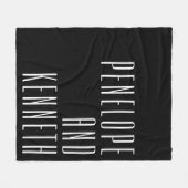 Bold Names Retro Typography Black White Wedding Fleece Deken (Voorkant (Horizontaal))
