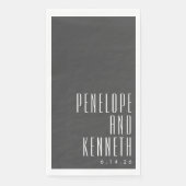 Bold Names Retro Typography Black White Wedding Servet (Voorkant)