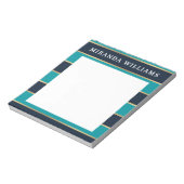 Bold Navy Blue Gold Stripe Pattern Notitieblok (Gedraaid)