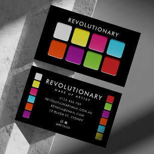 Bold Neon Eyeshadow Pallete Make-up Artist Visitekaartje