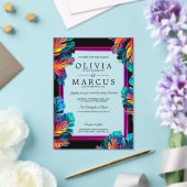 Bold Neon Foliage Acrylic Invitation (Insitu (Mariage))