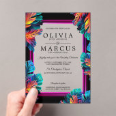Bold Neon Foliage Acrylic Invitation Acryl Uitnodigingen (Insitu (Draagbaar))
