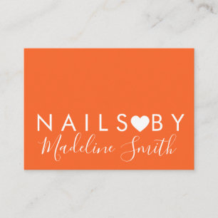 Bold Neon Hart Make-up Artiest Nagel Salon Visitekaartje
