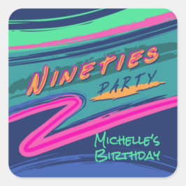 Bold Nineties Party Sticker