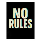 Bold "No Rules" Glitch Effect Typography Art Perfect Poster (Voorkant)