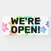 Bold NOUS SOMMES OUVERTS avec la bannière Rainbow (Horizontal)