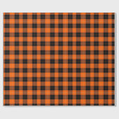 Bold Orange and Black Buffalo Plaid Cadeaupapier (Vlak)