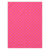 Bold Orange Hot Pink Summer Ikat Ogee Art Pattern Tafelkleed (Voorkant)