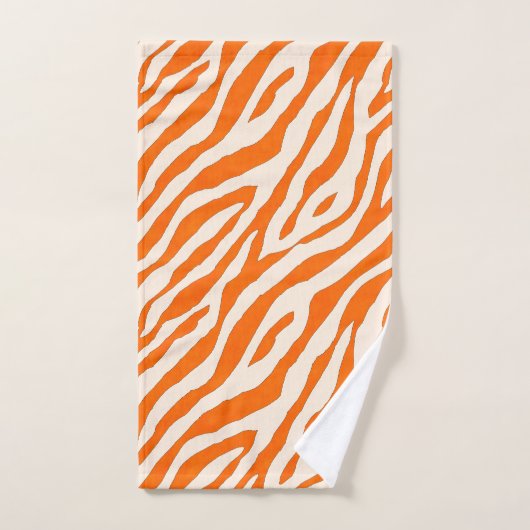 Bold Orange Tiger Stripe Pattern (Serviette à main)