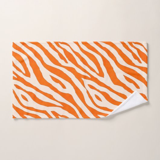 Bold Orange Tiger Stripe Pattern (Serviette à main)