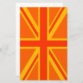Bold Oranje Union Jack British Flag Swag Briefpapier (Voorkant / Achterkant)
