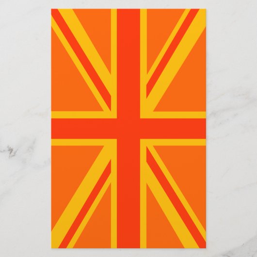 Bold Oranje Union Jack British Flag Swag Briefpapier (Voorkant)