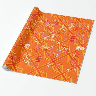 Bold Oranje Union Jack British Flag Swag Cadeaupapier
