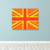 Bold Oranje Union Jack British Flag Swag Canvas Afdruk (Insitu (Houten vloer))