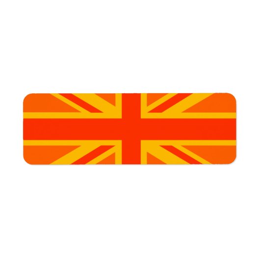Bold Oranje Union Jack British Flag Swag Etiket (Voorkant)