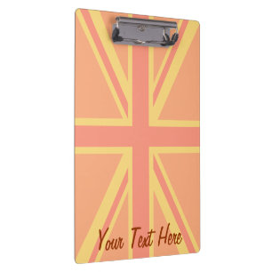 Bold Oranje Union Jack British Flag Swag Klembord