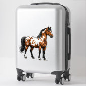 Bold Paint Horse Standing In Grassy Field Sticker (Koffer)