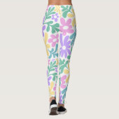 Bold Pastel Retro Floral Leggings (Dos)