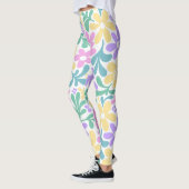 Bold Pastel Retro Floral Leggings (Gauche)