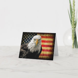 Bold Patriotic Eagle en USA Flag Gevouwen Nota Kaa Notitiekaartje