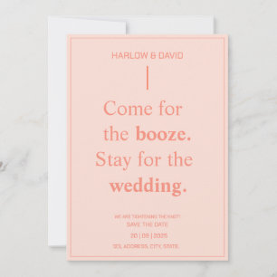 Bold Peach Bruiloft Save the Dates Kaart