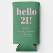 Bold Pink and Green Modern 21st Birthday Custom (Voorkant)