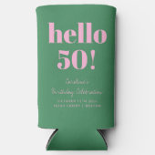 Bold Pink and Green Modern 50th Birthday Custom (Voorkant)
