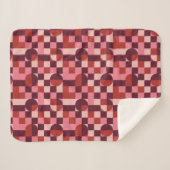 Bold Pink and Red Retro Geometric Pattern Sherpa Deken (Voorkant (horizontaal))