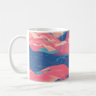 🎨 Bold Pink & Blue Abstract Pattern - Dynamic & F Koffiemok