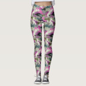 Bold Pink Camo Patterned Leggings (Voorkant)
