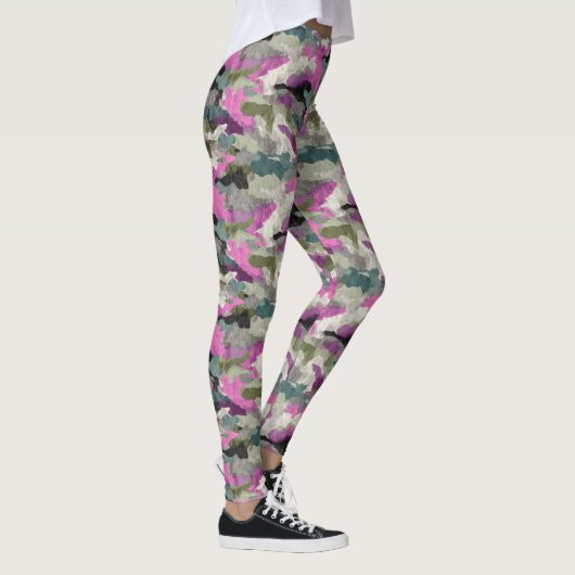 Bold Pink Camo Patterned Leggings (Rechts)