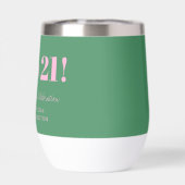 Bold Pink Green Modern 21st Birthday Custom  (Achterkant)