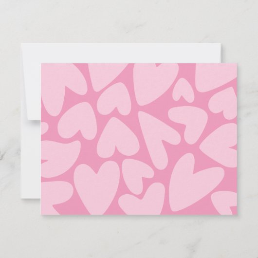Bold Pink Hearts Note Card Kaart (Achterkant)