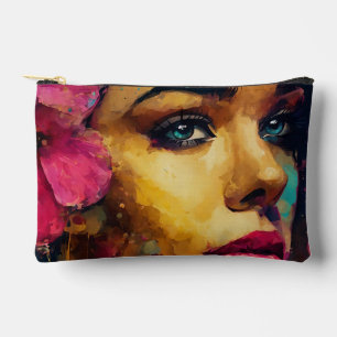 Bold Pink Hibiscus en vrouw Abstract Portret Etui