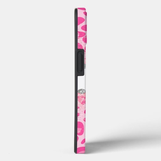 Bold Pink Leopard Print, Diamonds & Glitter Case-Mate iPhone Case (Achterkant / Rechts)