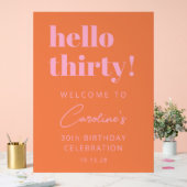 Bold Pink Orange Modern Birthday Welcome Sign (Mariage)
