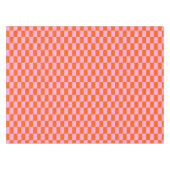 Bold Pink Orange Modern Geometric Check Pattern Tafelkleed (Voorkant (Horizontaal))