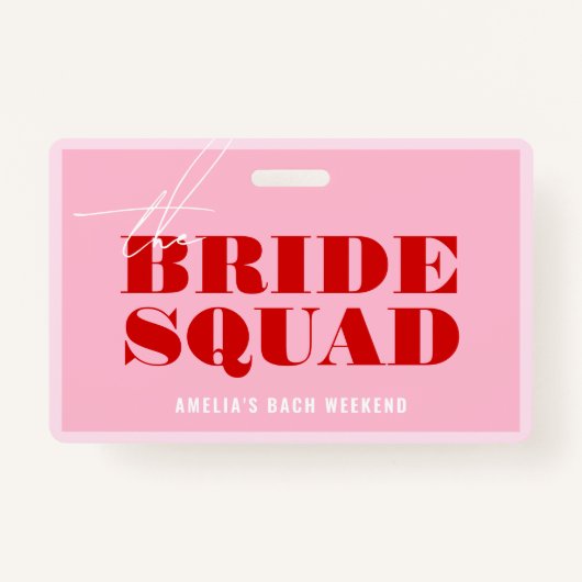 Bold Pink & Red Bachelorette Koop The Bride A Drin Badge (Voorkant)