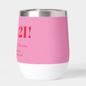 Bold Pink Red Modern 21st Birthday Custom  (Arrière)