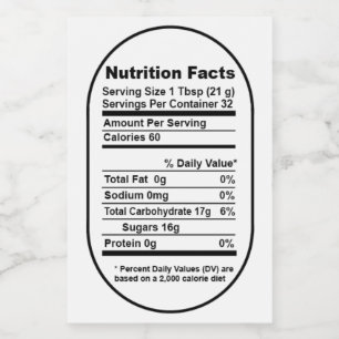 Bold Pint Honey Jar Nutrition Fiches Étiquette