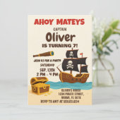 Bold Pirate Adventure Anniversaire Invitation (Debout devant)