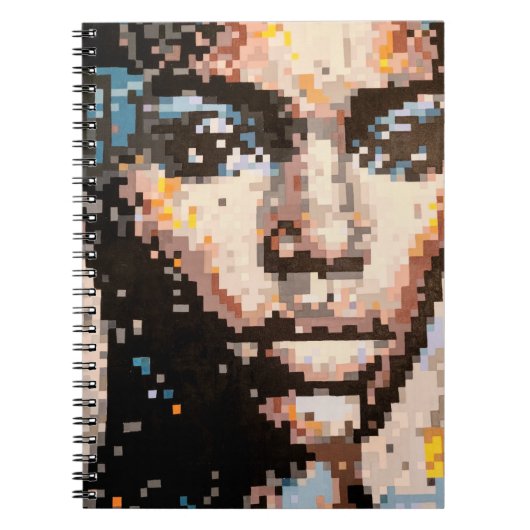 Bold Pixel Portrait in Vivid Tones Notitieboek (Voorkant)
