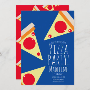 Bold Pizza Birthday Party Restaurant Blue Kaart