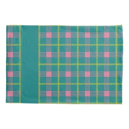 Bold Plaid Naam Kussensloop (Achterkant)