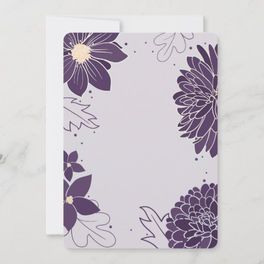 Bold Plum Botanical C'est une fille Faire-part de  (Dos)