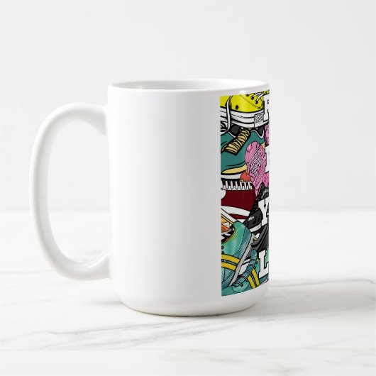 Bold Pop Art Runner Jogger Koffiemok (Links)