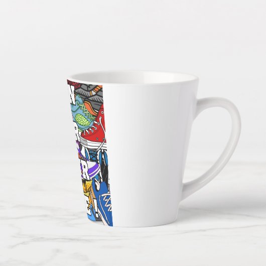 Bold Pop Art Runner Jogger Latte Mok (Rechts)