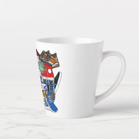 Bold Pop Art Runner Jogger Latte Mok (Rechts)