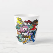 Bold Pop Art Runner Jogger Latte Mok (Voorkant)