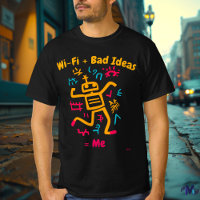 Bold Pop Art Tech Humor Robot T-shirt